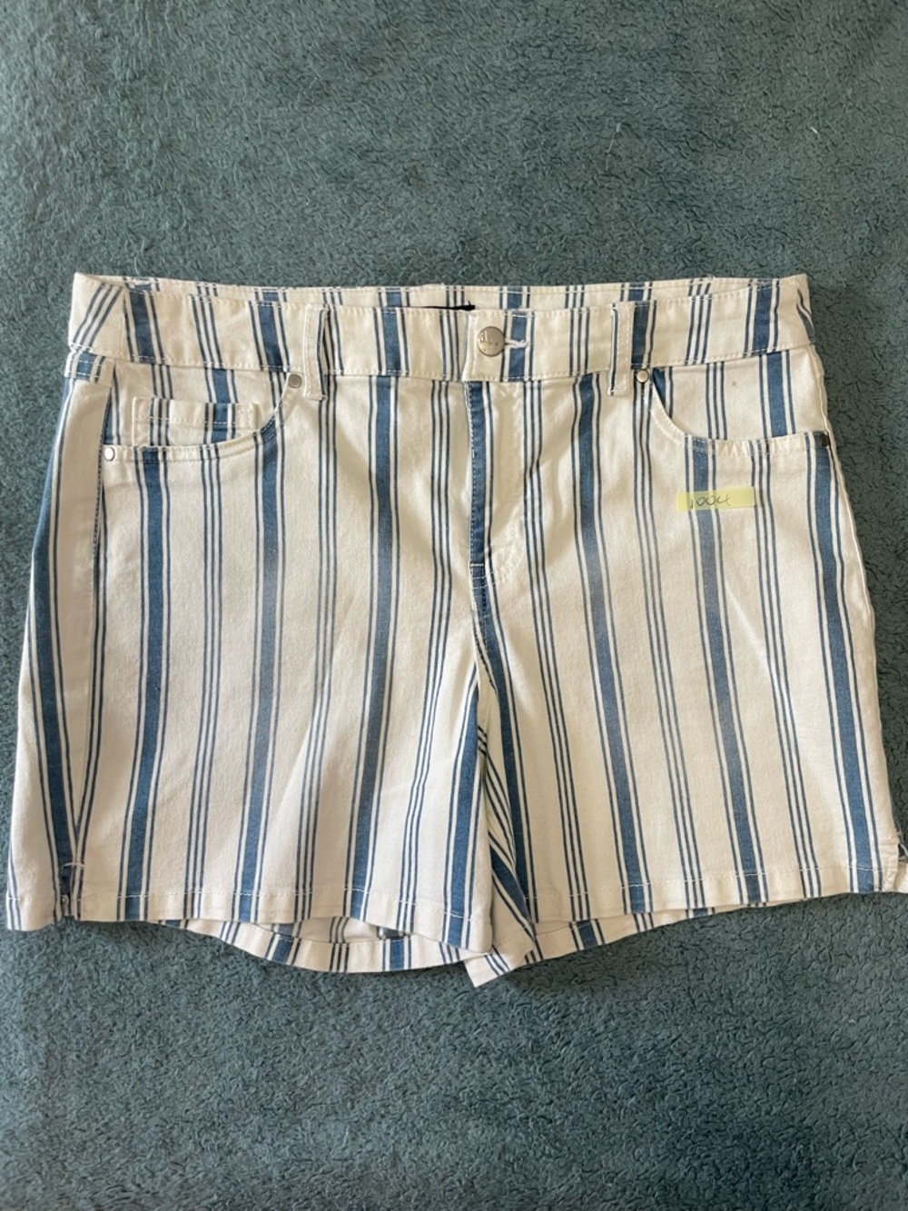 D. Jean Striped Blue and White Women’s Shorts